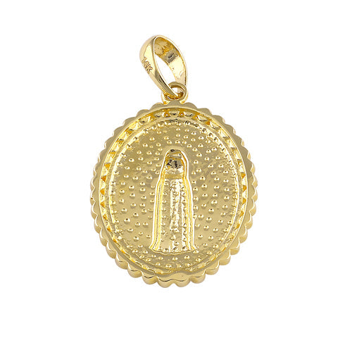 Solid 14K Gold Virgin Mary Pendant