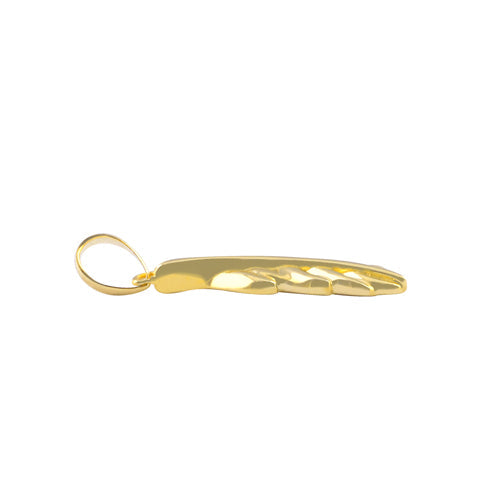 Solid 14K Gold Feather Pendant