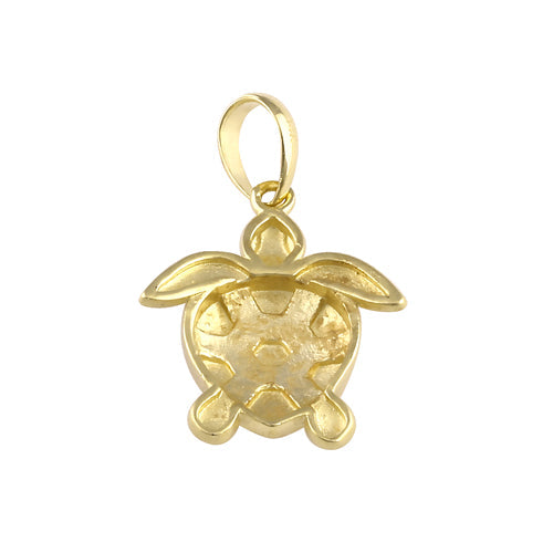 Solid 14K Gold Sea Turtle Pendant