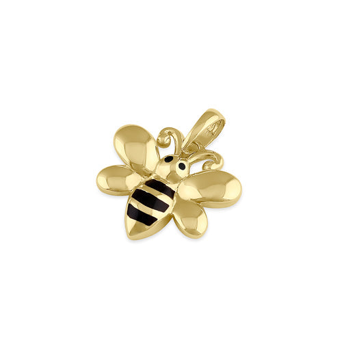 Solid 14K Gold Bee Pendant