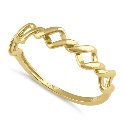 Solid 14K Gold Twisted Rope Ring