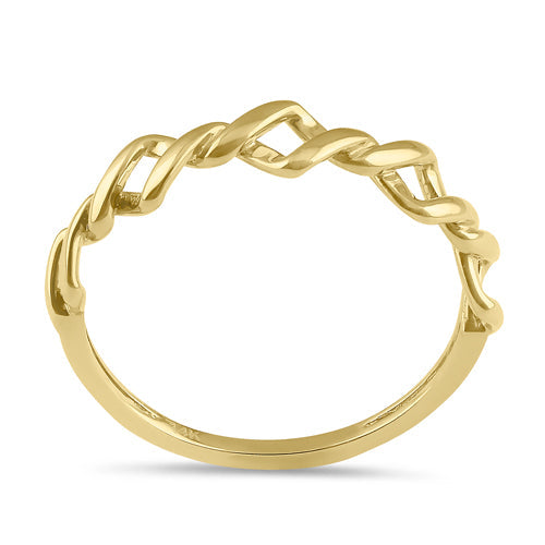 Solid 14K Gold Twisted Rope Ring