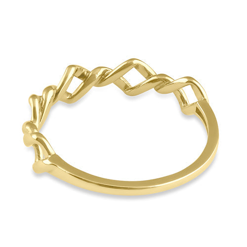 Solid 14K Gold Twisted Rope Ring