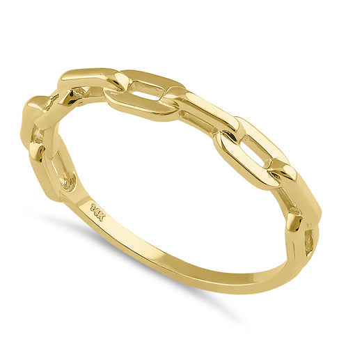 Solid 14K Gold Chain Link Ring