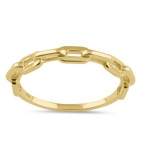 Solid 14K Gold Chain Link Ring