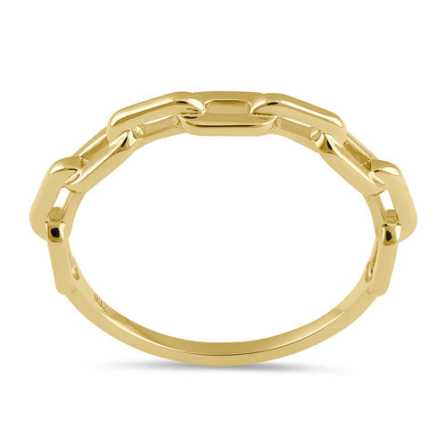 Solid 14K Gold Chain Link Ring