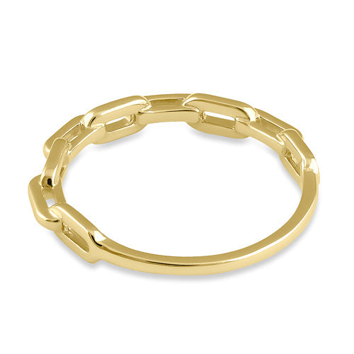 Solid 14K Gold Chain Link Ring