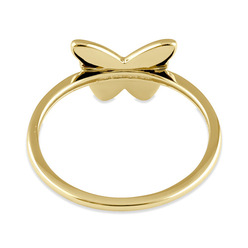 Solid 14K Gold Colorful Butterfly Ring