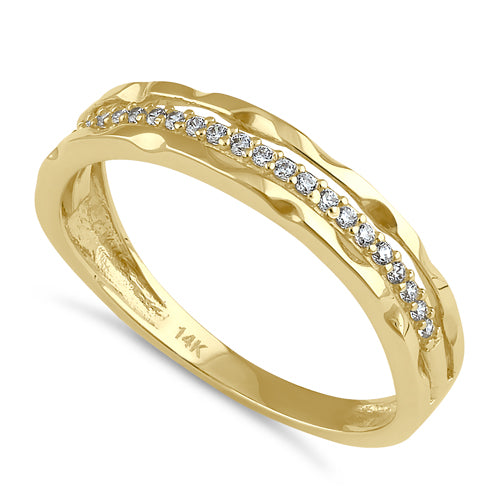 Solid 14K Gold 3 in 1 CZ Stackable Ring