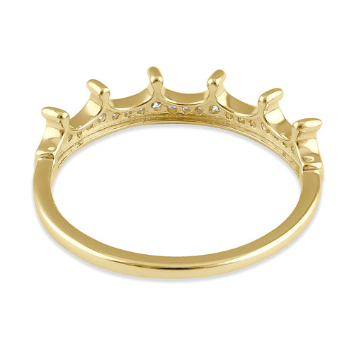 Solid 14K Gold Dainty Crown CZ Ring