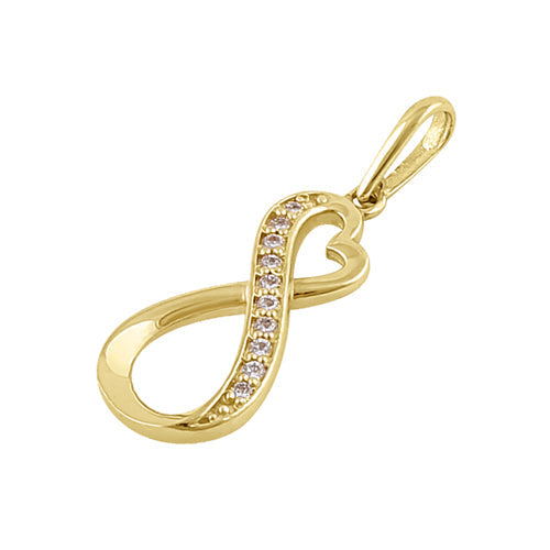 Solid 14K Gold Infinite Love Diamond Pendant