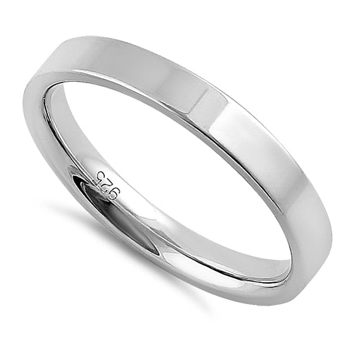 Sterling Silver 3MM Flat Wedding Band