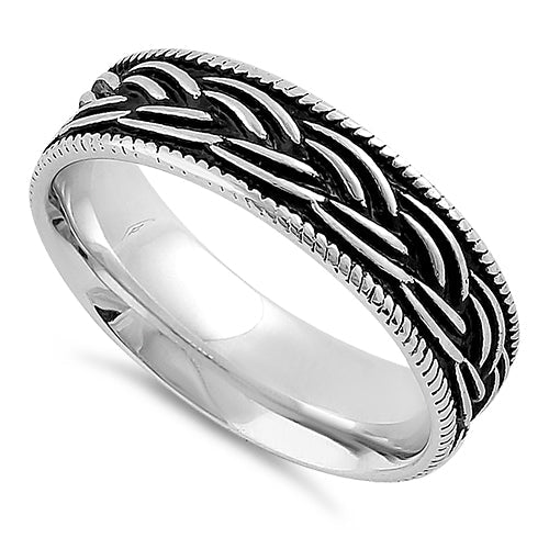 Sterling Silver Braid Pattern Band