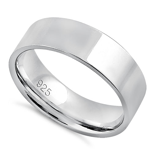 Sterling Silver 6MM Flat Wedding Band