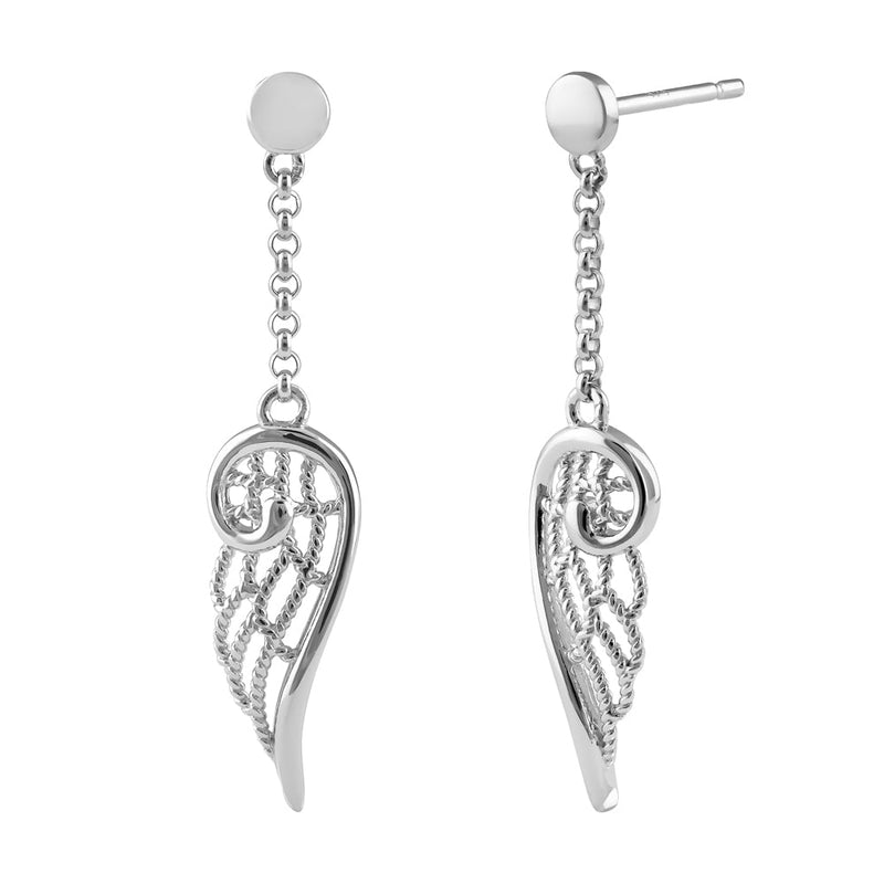 Sterling Silver Dangle Wing Earrings