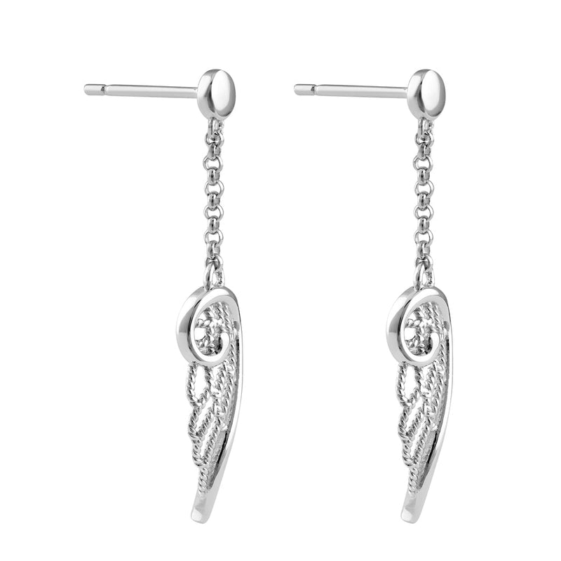 Sterling Silver Dangle Wing Earrings