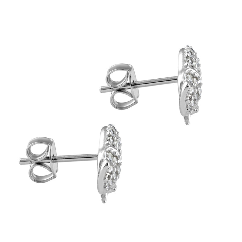 Sterling Silver Elephant CZ Earrings