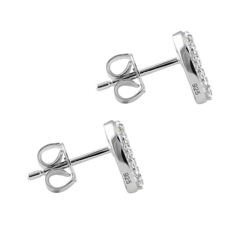 Sterling Silver Heart CZ Earrings