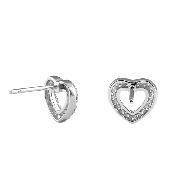 Sterling Silver Heart CZ Earrings