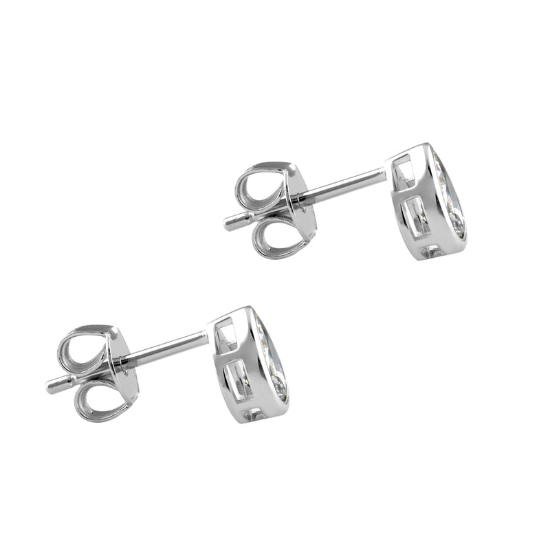 Sterling Silver Pear CZ Earrings