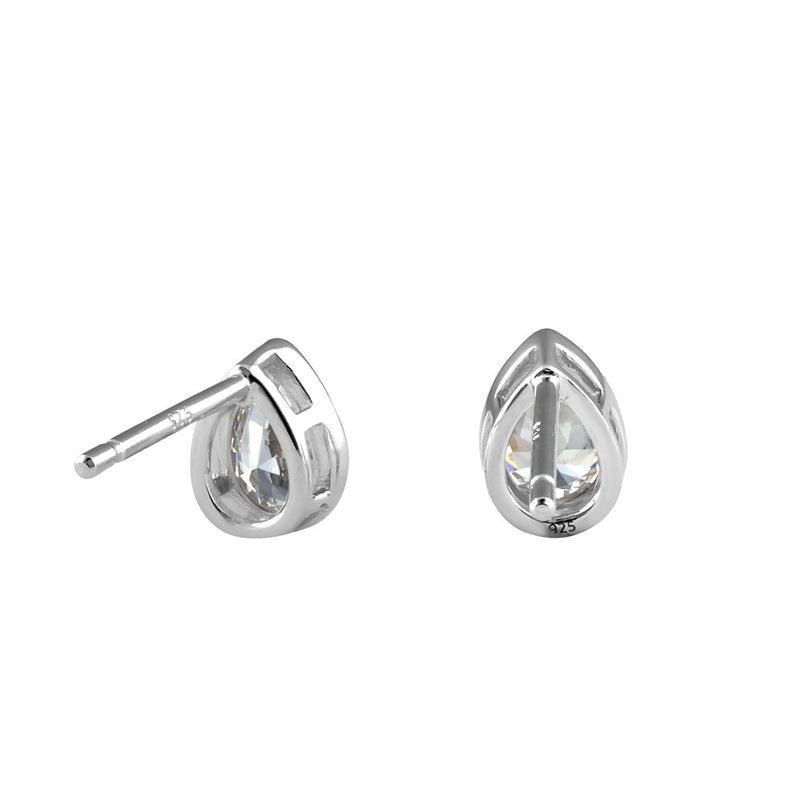 Sterling Silver Pear CZ Earrings