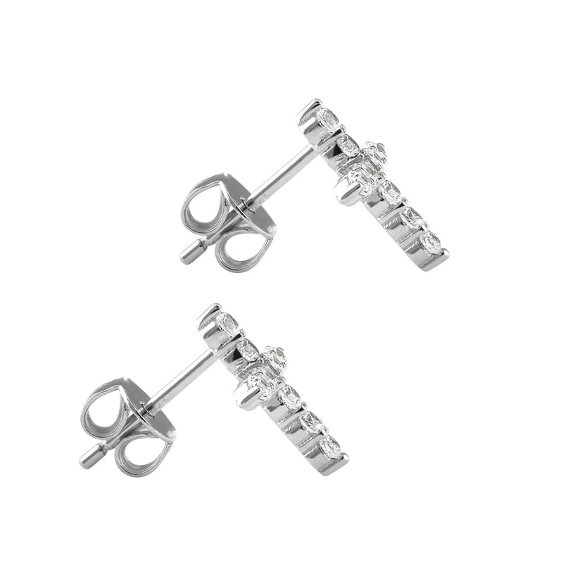 Sterling Silver Cross Stud Earrings