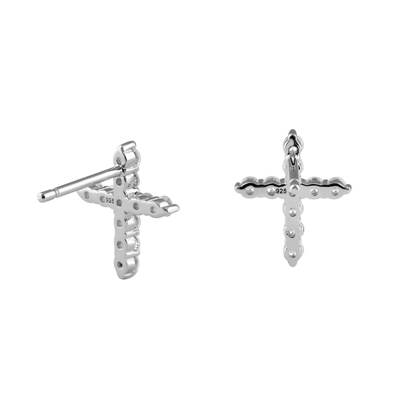 Sterling Silver Cross Stud Earrings