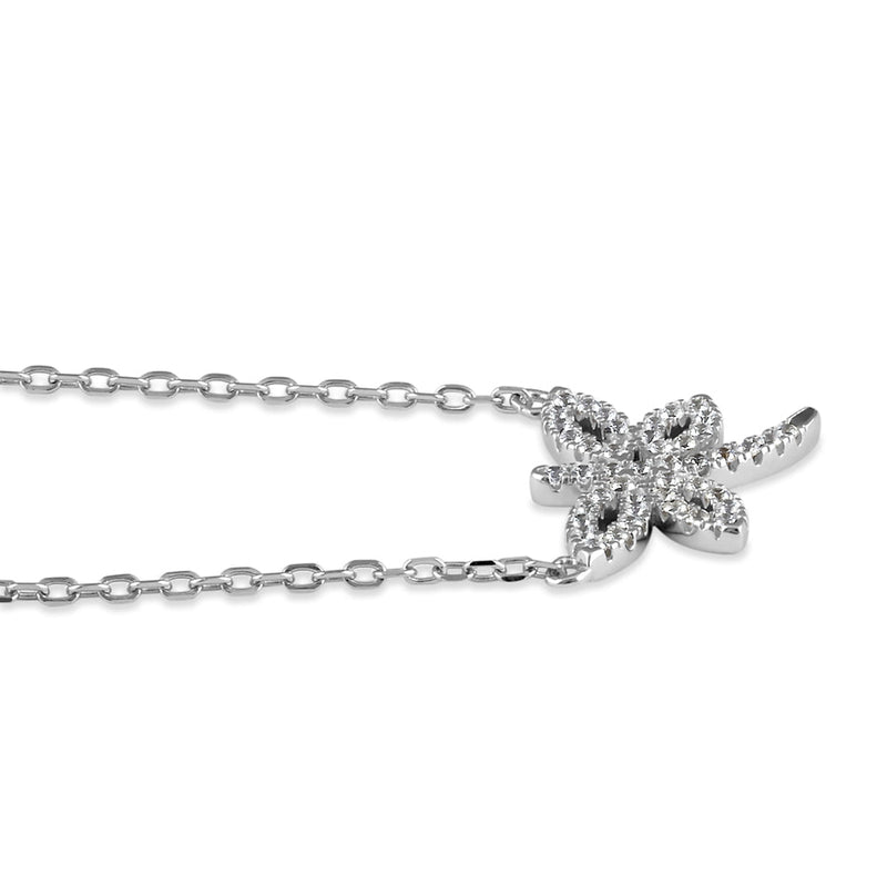 Sterling Silver Dragonfly CZ Necklace