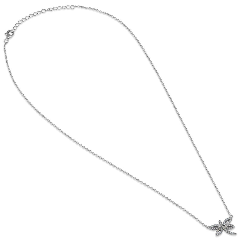 Sterling Silver Dragonfly CZ Necklace