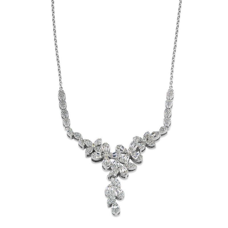 Sterling Silver Bridal CZ Necklace