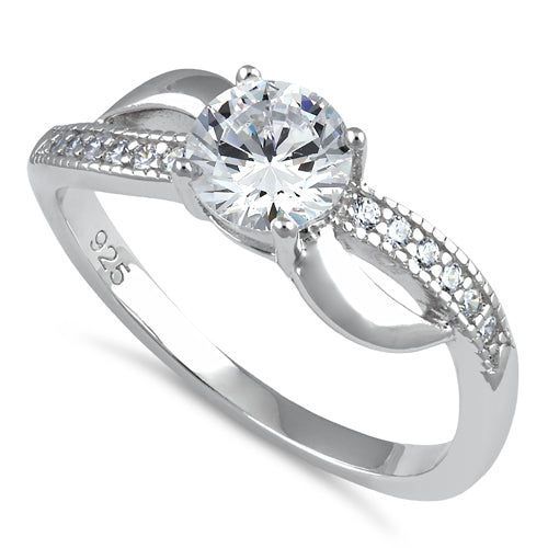 Sterling Silver Clear CZ Engagement Ring