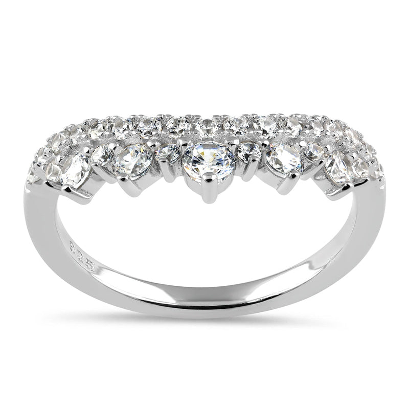 Sterling Silver Princess Crown CZ Ring