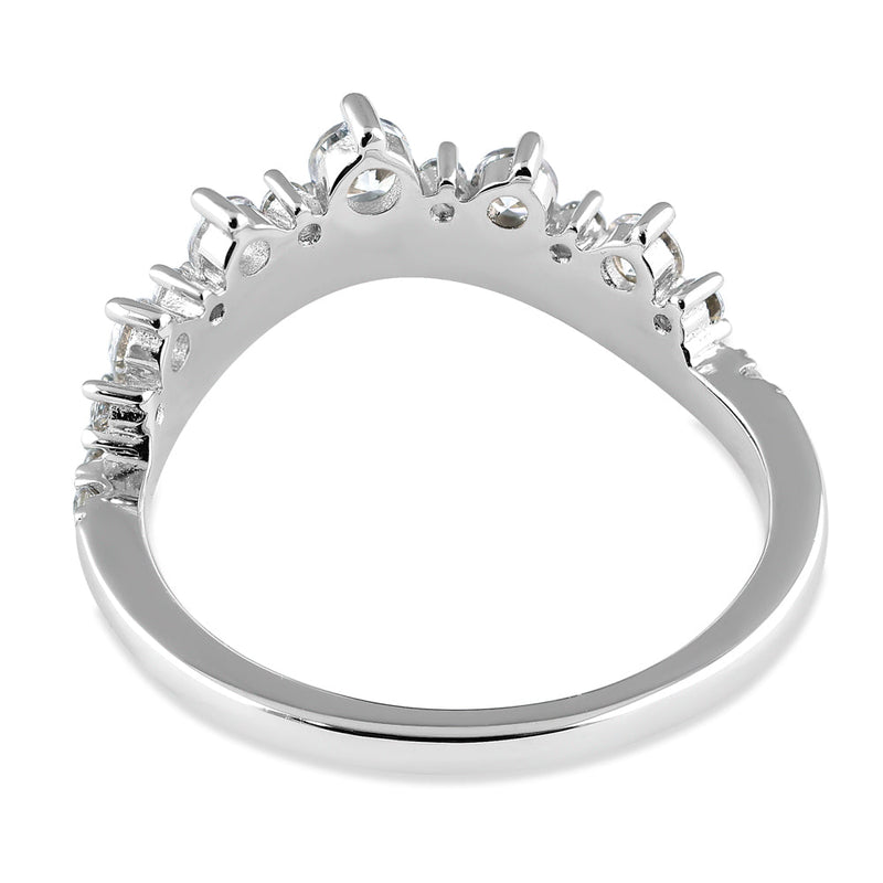 Sterling Silver Princess Crown CZ Ring