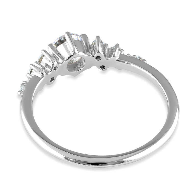 Sterling Silver 5.0mm Shimmer CZ Engagement Ring