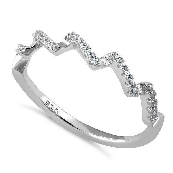 Sterling Silver Zig Zag CZ Ring