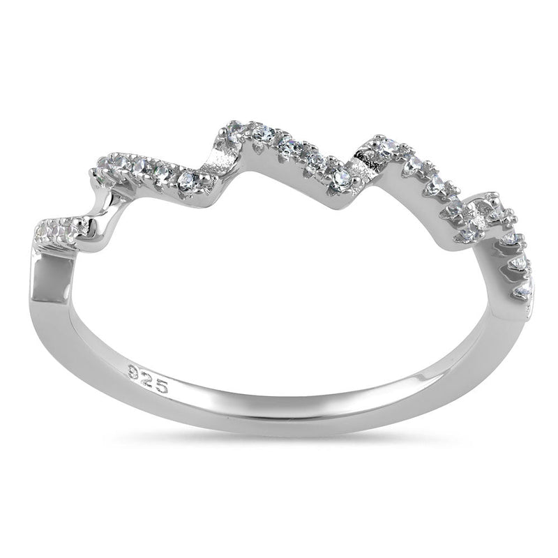 Sterling Silver Zig Zag CZ Ring