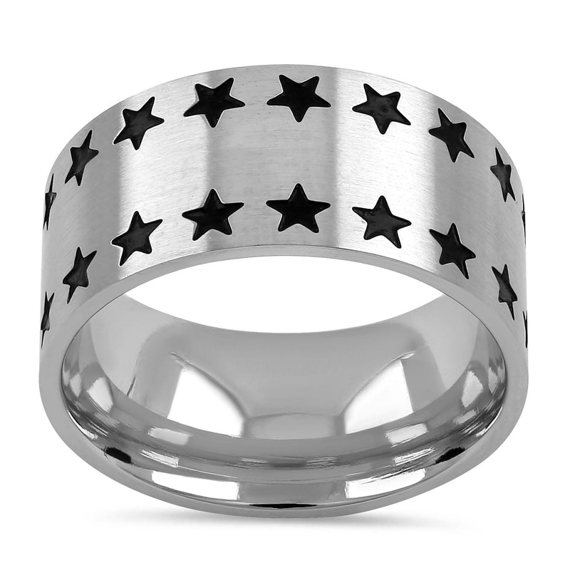 Stainless Steel All-Stars Band Ring