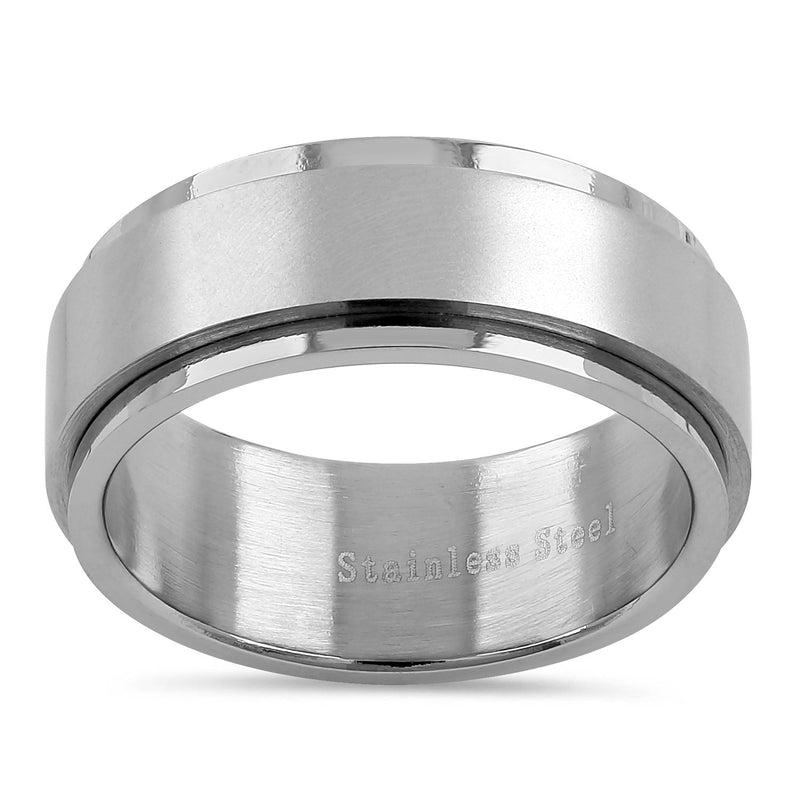 Stainless Steel 8mm Spinner Band Ring