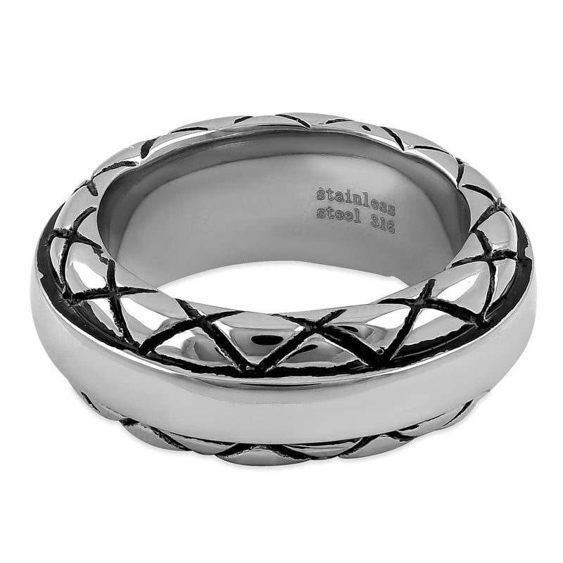 Stainless Steel Exotic Band Ring