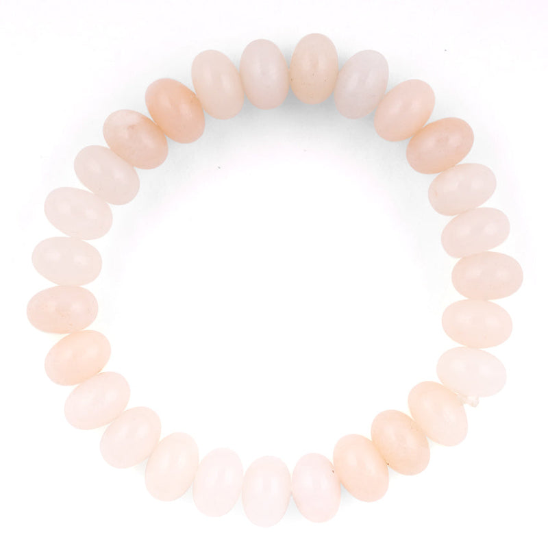 10mm Peach Rondelle Gem Stone Bracelet