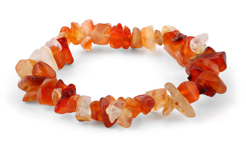 Chips Carnelian Agate Elastic Bracelet