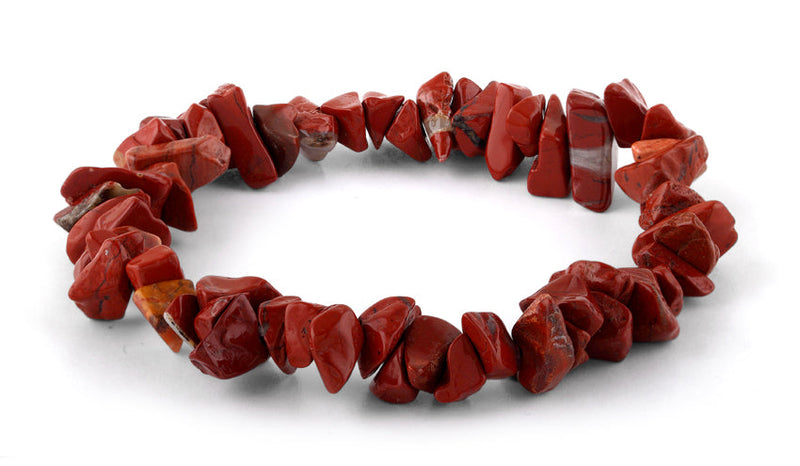 Chips Red Jasper Elastic Bracelet