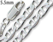 Sterling Silver Flat Marina Chain 5.5 MM