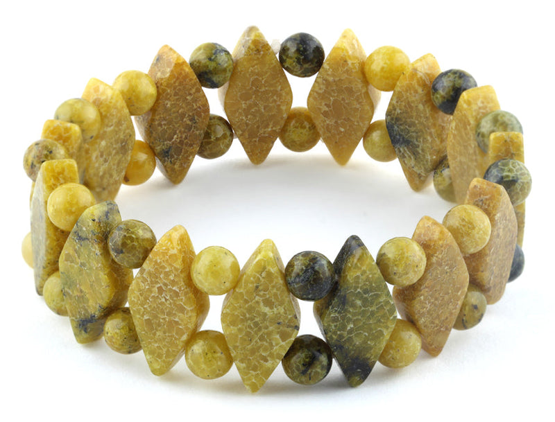 Princess Style Yellow Turtle Jasper Gemstone Bracelet