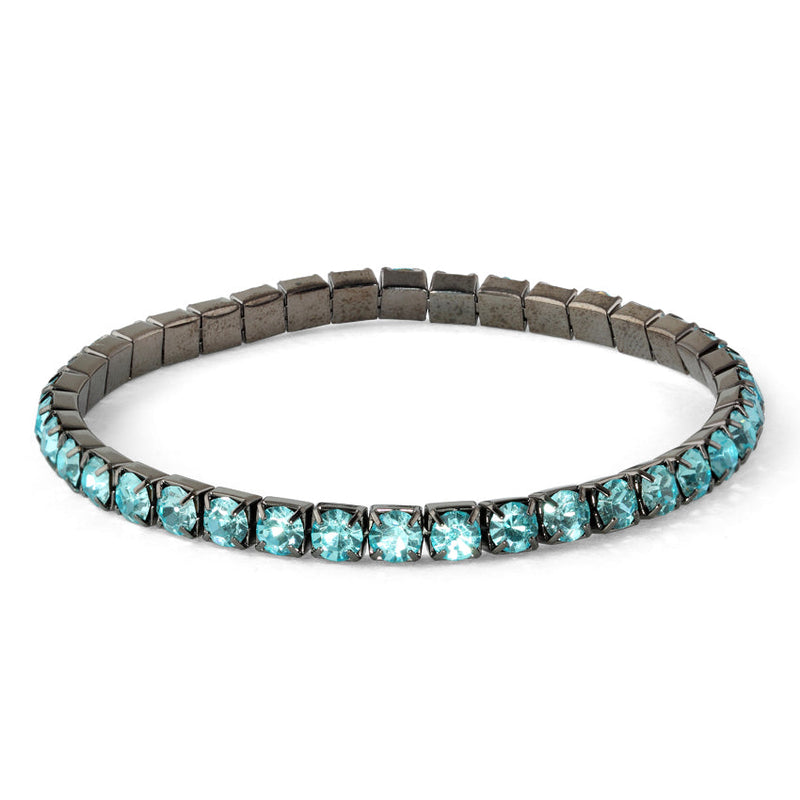 Soft Apatite Glass Elastic Tennis Bracelet (Not Sterling Silver)