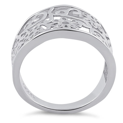 Sterling Silver Flower Vine Ring