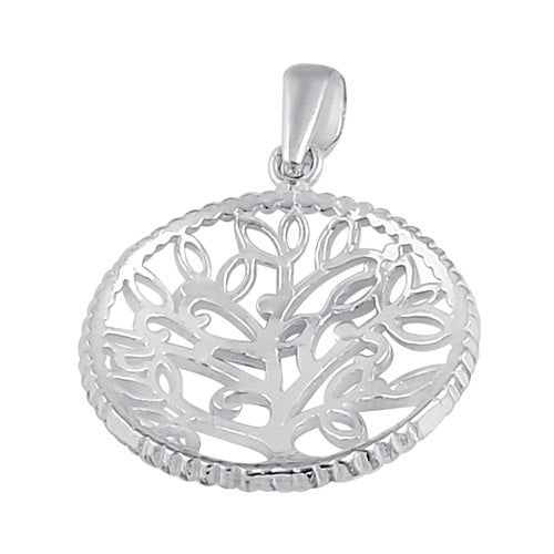 Sterling Silver Circle Tree of Life Pendant