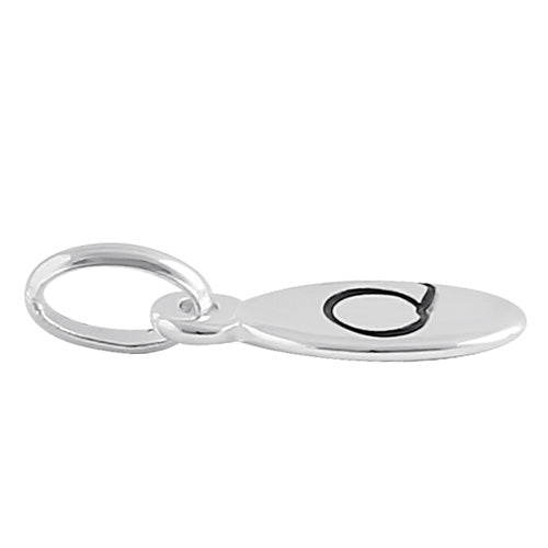 Sterling Silver Letter "Q" Oval Pendant