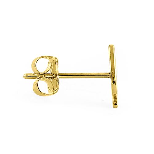 Solid 14K Yellow Gold Spade Earrings