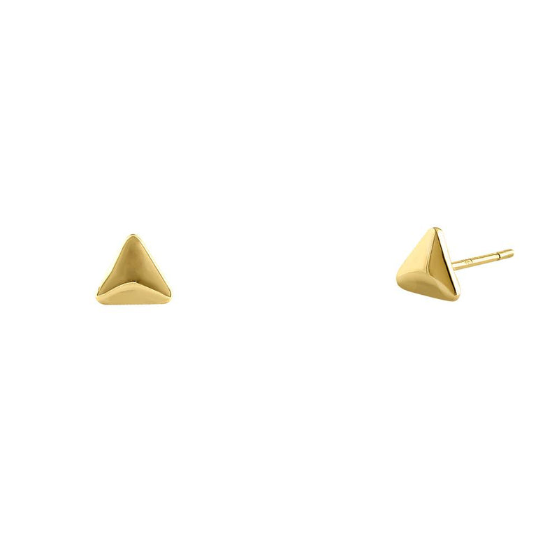 Solid 14K Yellow Gold Triangle Earrings